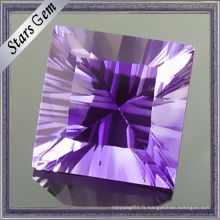 Midium Amethyst Square Shape Millennium Cut Gemstone